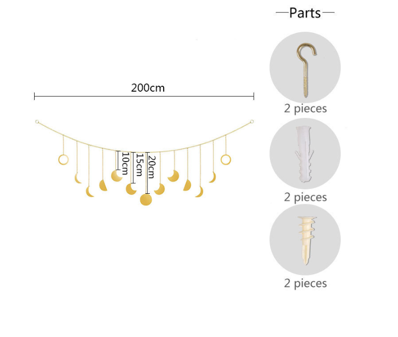 Lunar Phases Metal Wall Hanging – Celestial Elegance - StarMeez