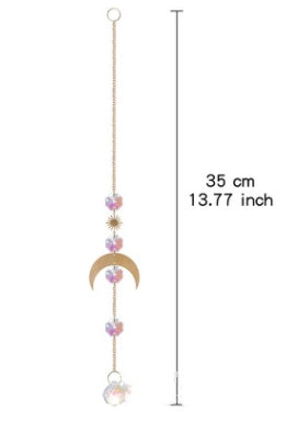 Celestial Crystal Sun Catcher – Boho Moon & Star Hanging Decor - StarMeez
