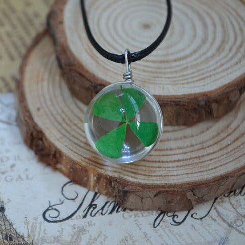 Ethereal Bloom Glass Orb Necklace – Nature’s Magic Captured - StarMeez