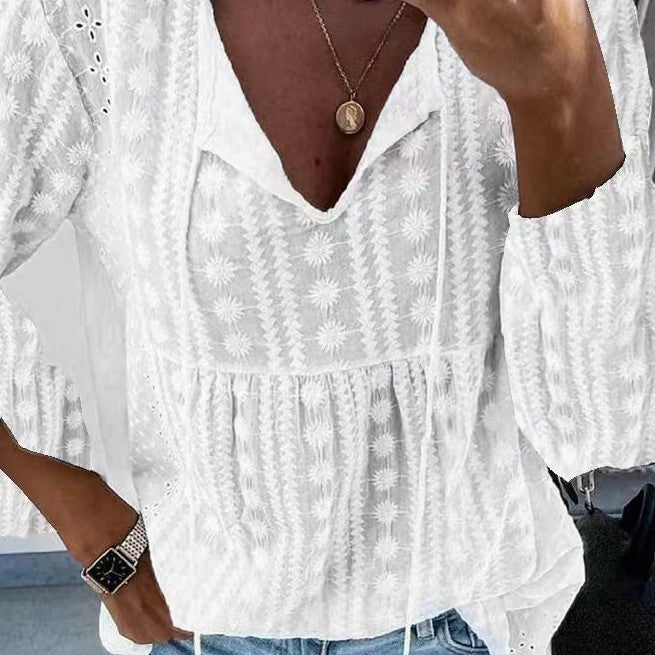 Embroidered Peasant Blouse – Chic & Timeless - StarMeez