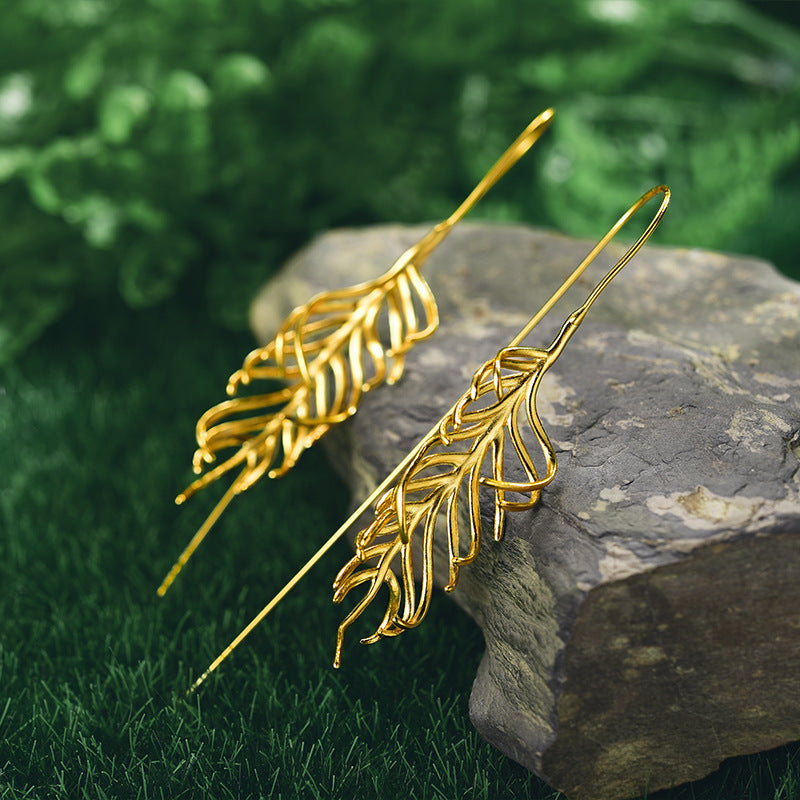 Whispering Fern Earrings – Nature-Inspired Elegance - StarMeez