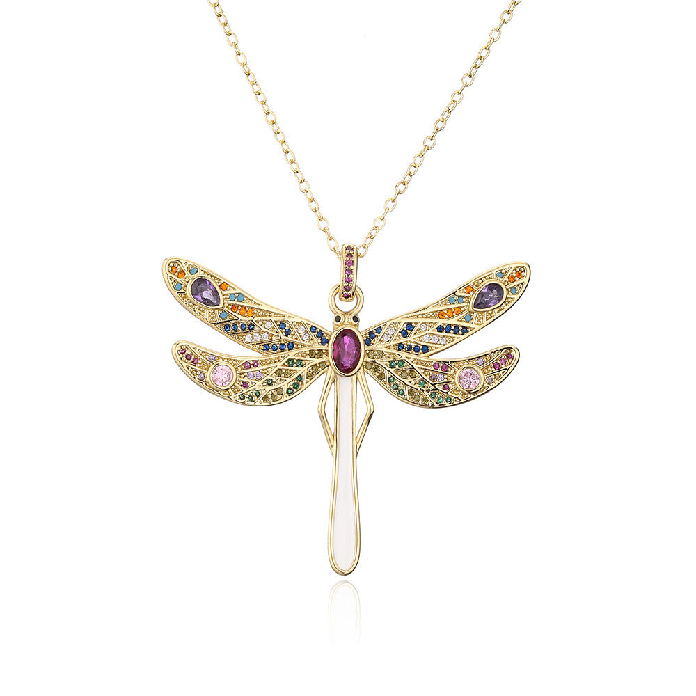 Enchanted Flight Dragonfly Pendant – Crystal Adorned & Timeless - StarMeez