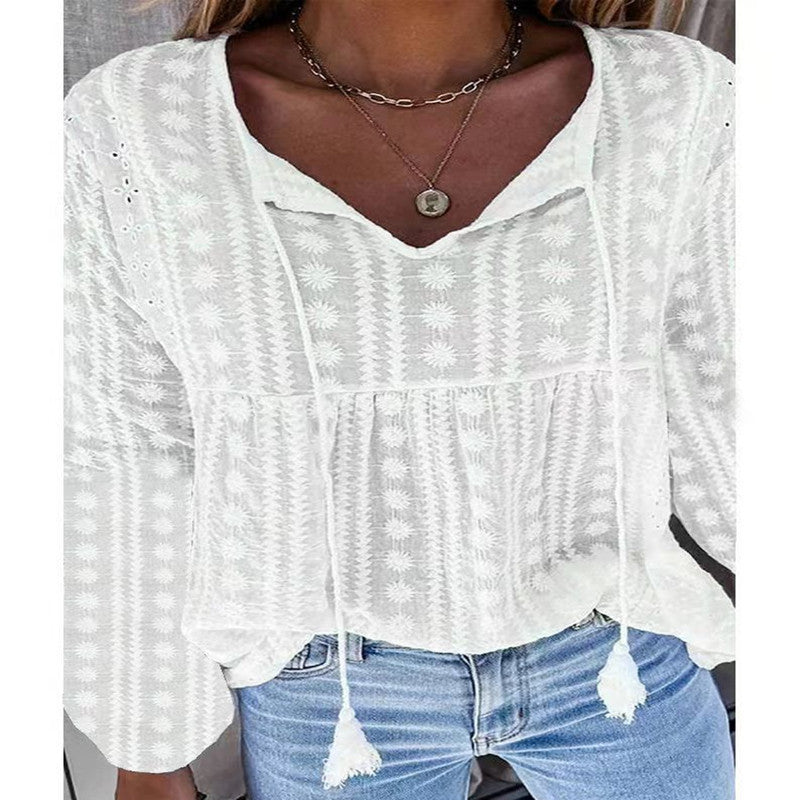 Embroidered Peasant Blouse – Chic & Timeless - StarMeez