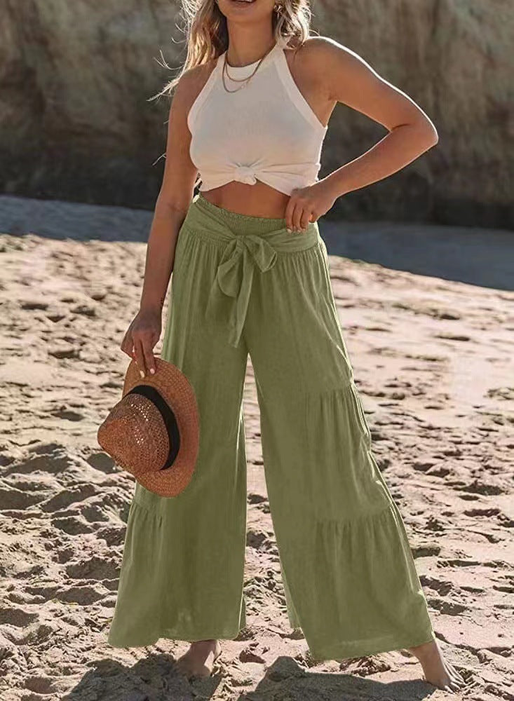 Wide-Leg Tiered Pants – Flowing & Stylish - StarMeez
