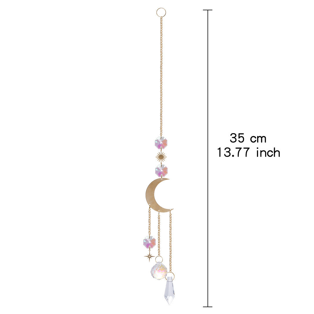 Celestial Crystal Sun Catcher – Boho Moon & Star Hanging Decor - StarMeez