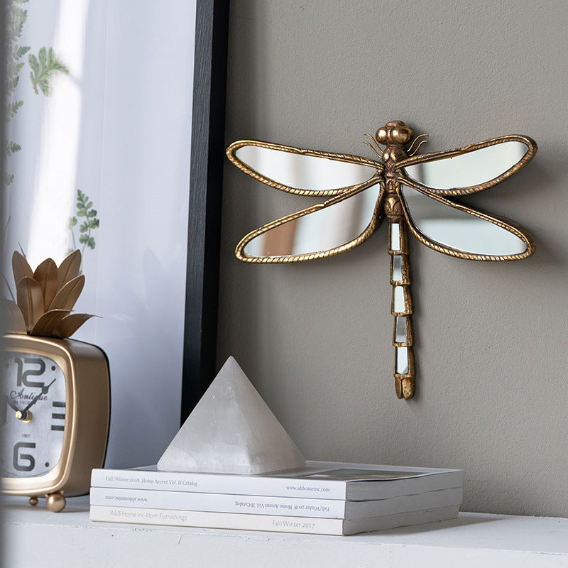Golden Winged Reflections – Butterfly & Dragonfly Mirror Wall Art - StarMeez