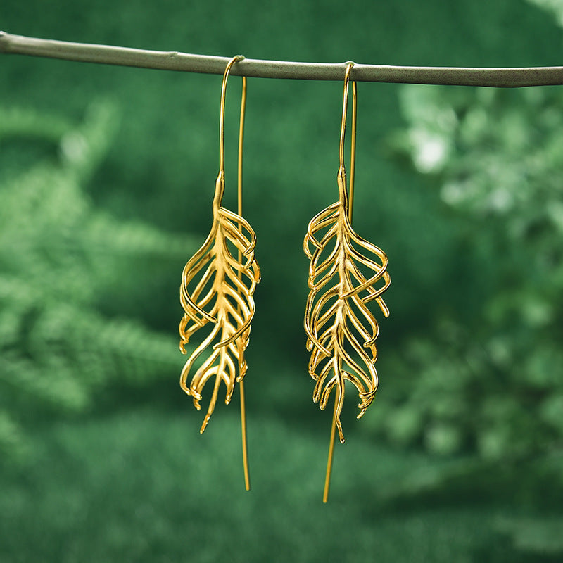 Whispering Fern Earrings – Nature-Inspired Elegance - StarMeez