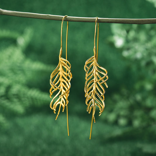 Whispering Fern Earrings – Nature-Inspired Elegance - StarMeez