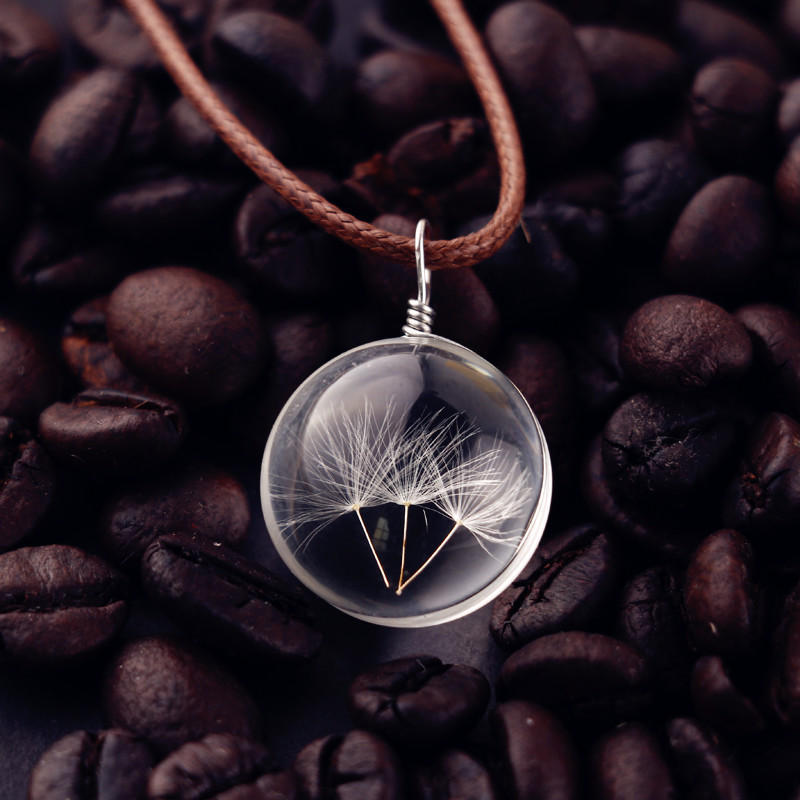 Ethereal Bloom Glass Orb Necklace – Nature’s Magic Captured - StarMeez