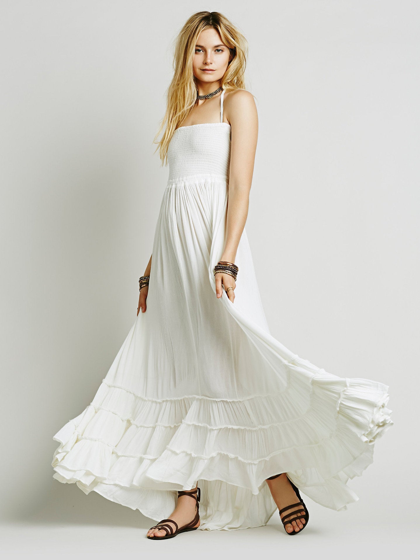 Celestial Goddess Backless Maxi Dress – Effortlessly Boho & Elegant - StarMeez