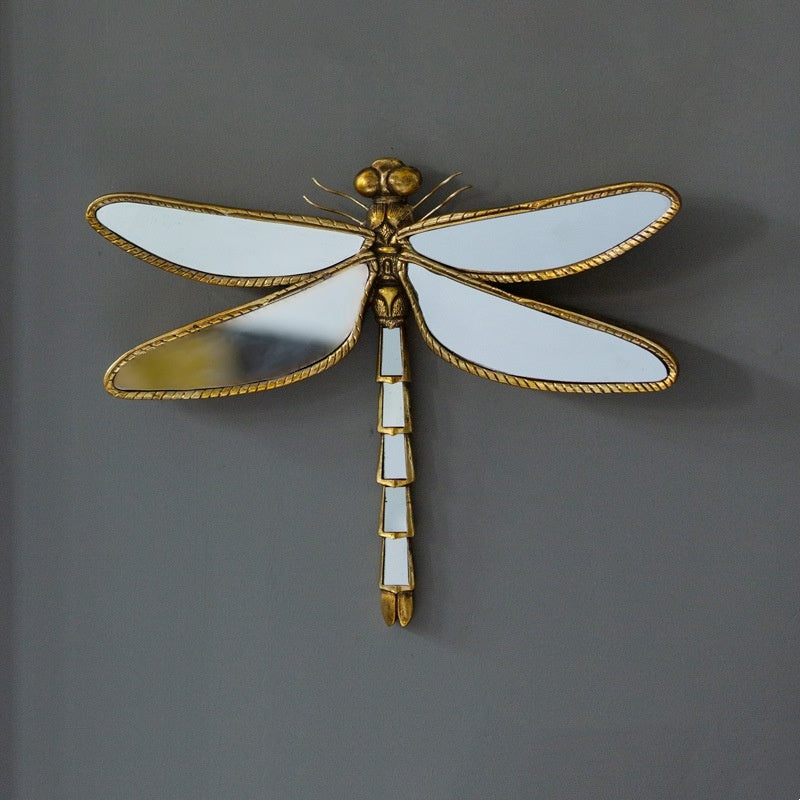 Golden Winged Reflections – Butterfly & Dragonfly Mirror Wall Art - StarMeez