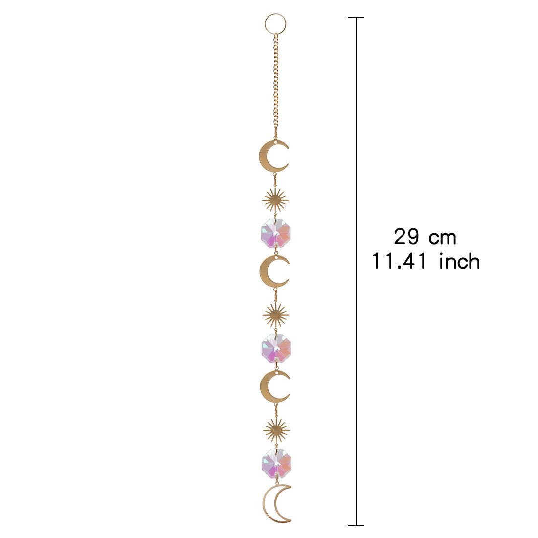 Celestial Crystal Sun Catcher – Boho Moon & Star Hanging Decor - StarMeez