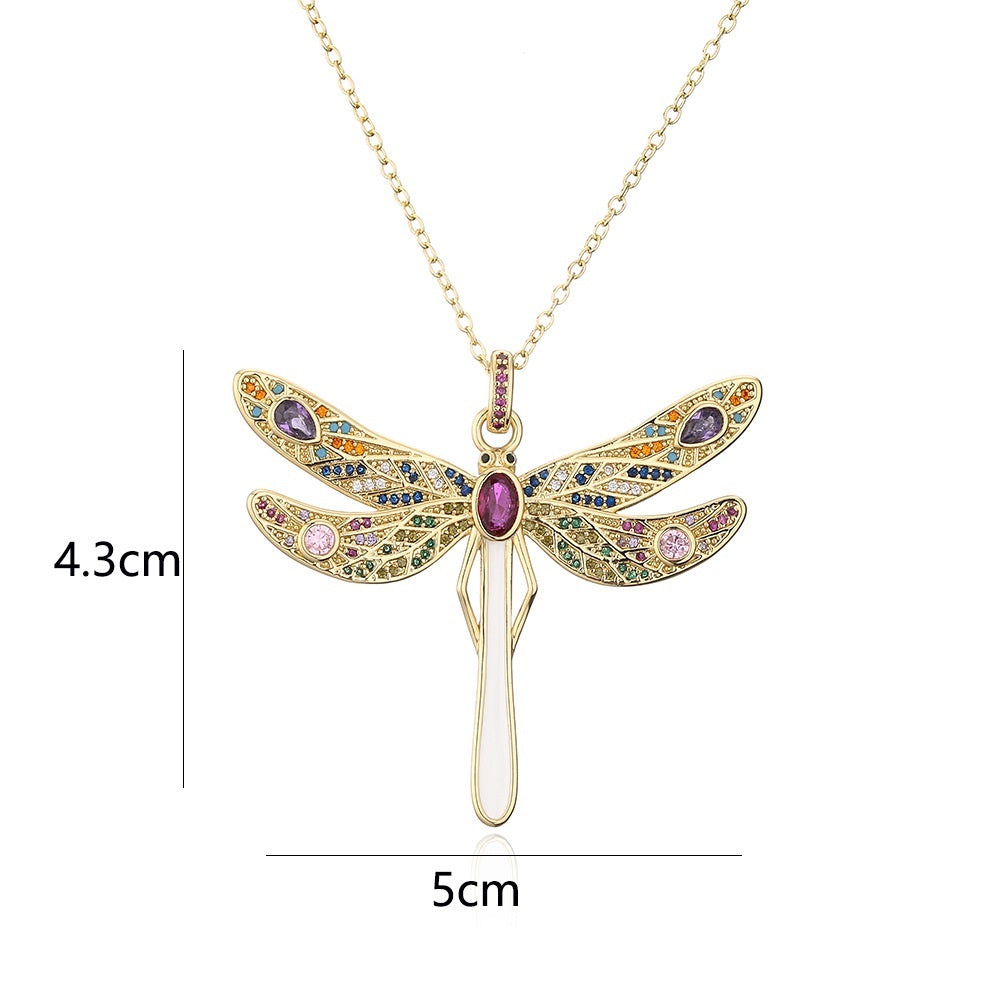 Enchanted Flight Dragonfly Pendant – Crystal Adorned & Timeless - StarMeez