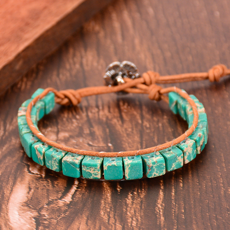 Hand Wound Natural Stone Beaded Bracelet - StarMeez