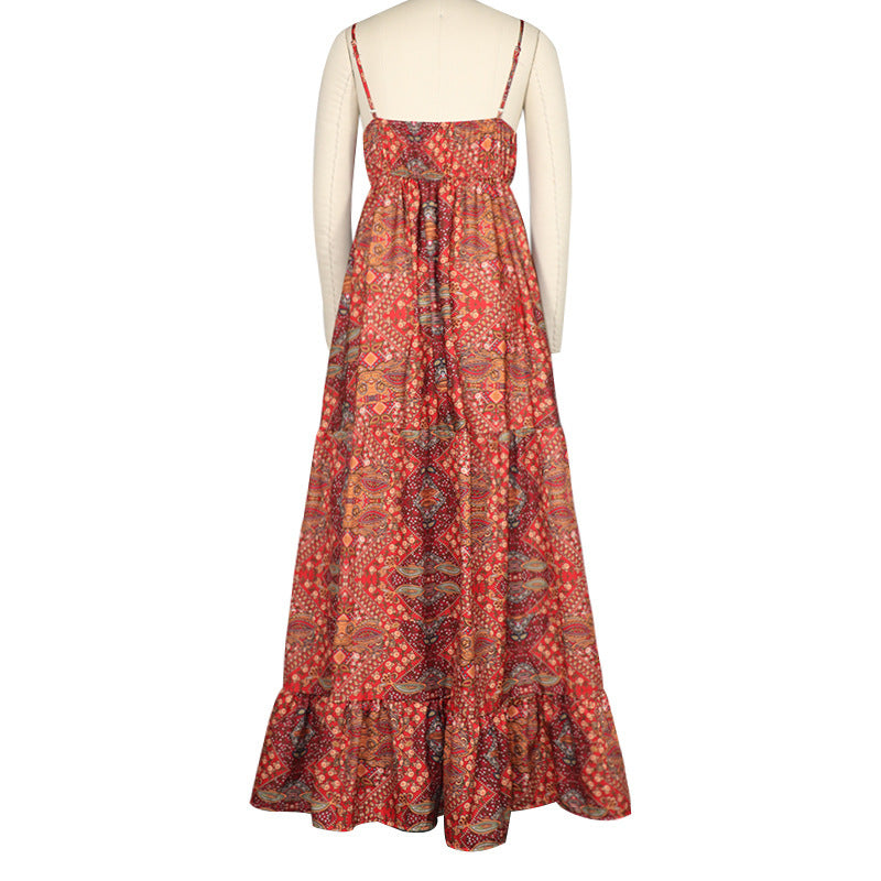 Mystic Nomad Boho Maxi Dress – Free-Spirited Flowy Sundress - StarMeez