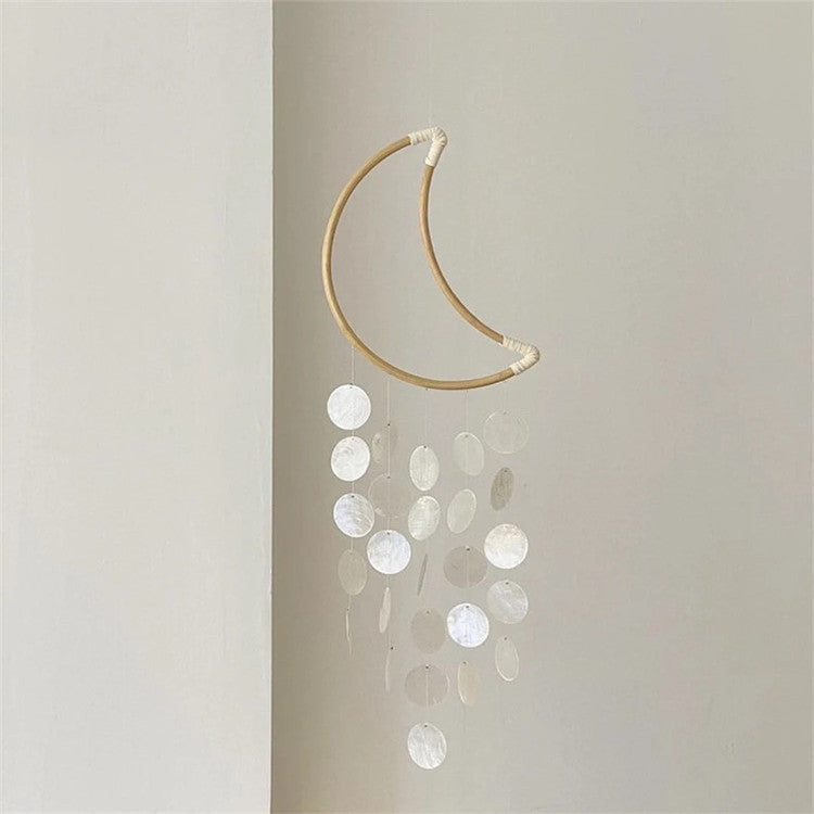 Lunar Capiz Shell & Bamboo Hanging – Ethereal Moon Chime - StarMeez