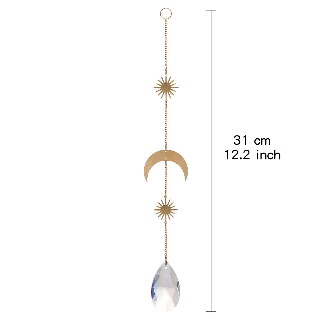Celestial Crystal Sun Catcher – Boho Moon & Star Hanging Decor - StarMeez