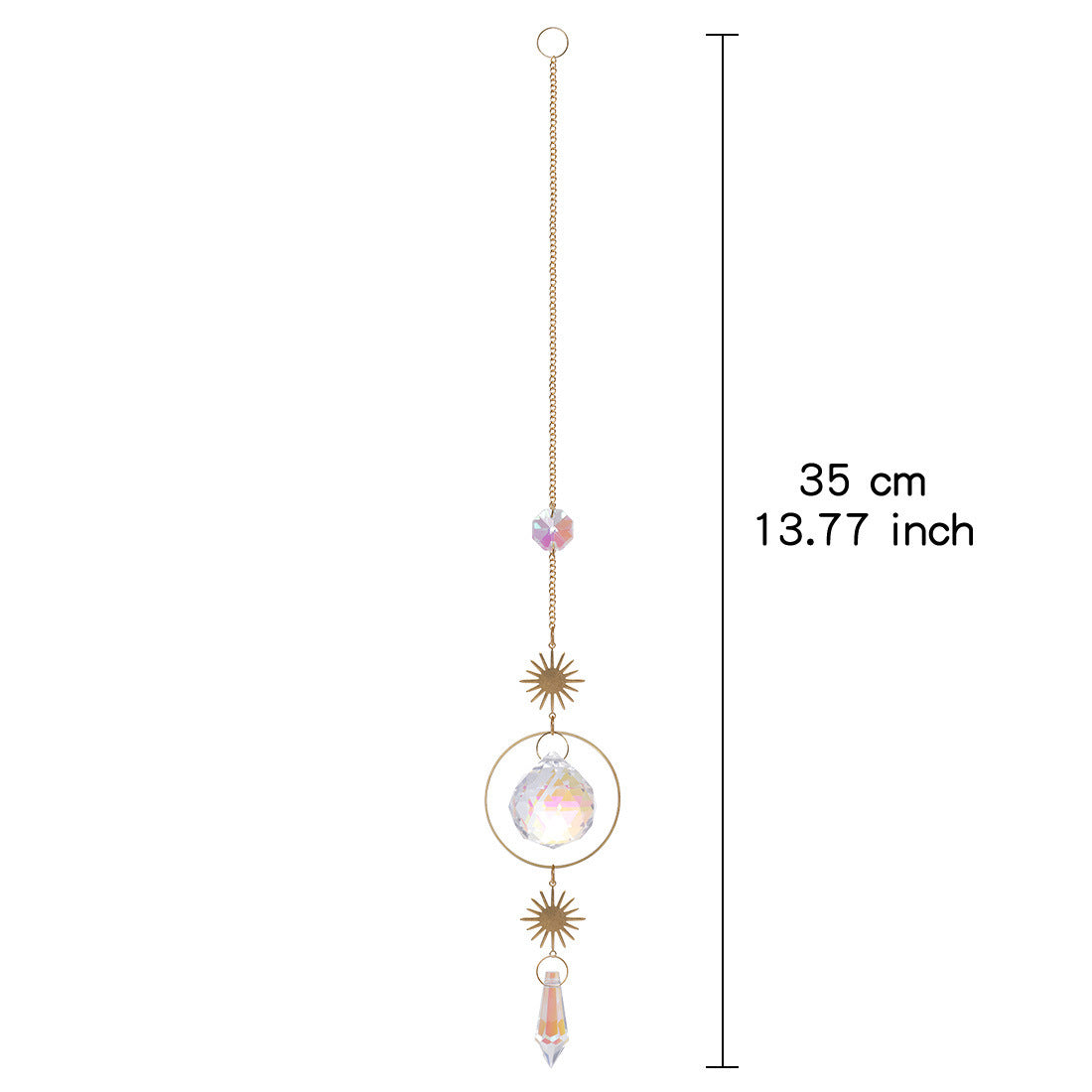 Celestial Crystal Sun Catcher – Boho Moon & Star Hanging Decor - StarMeez