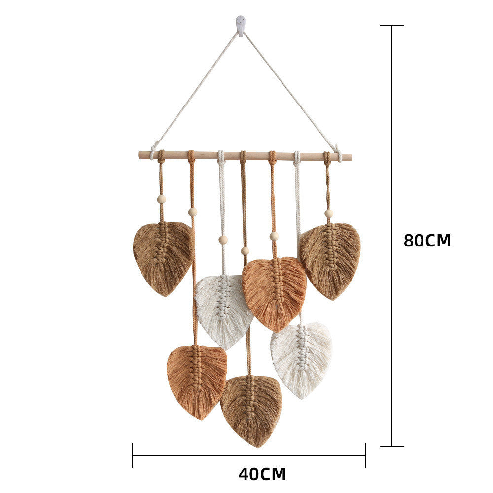 Handwoven Macrame Leaf Wall Hanging – Earthy & Textured Home Deco - StarMeez