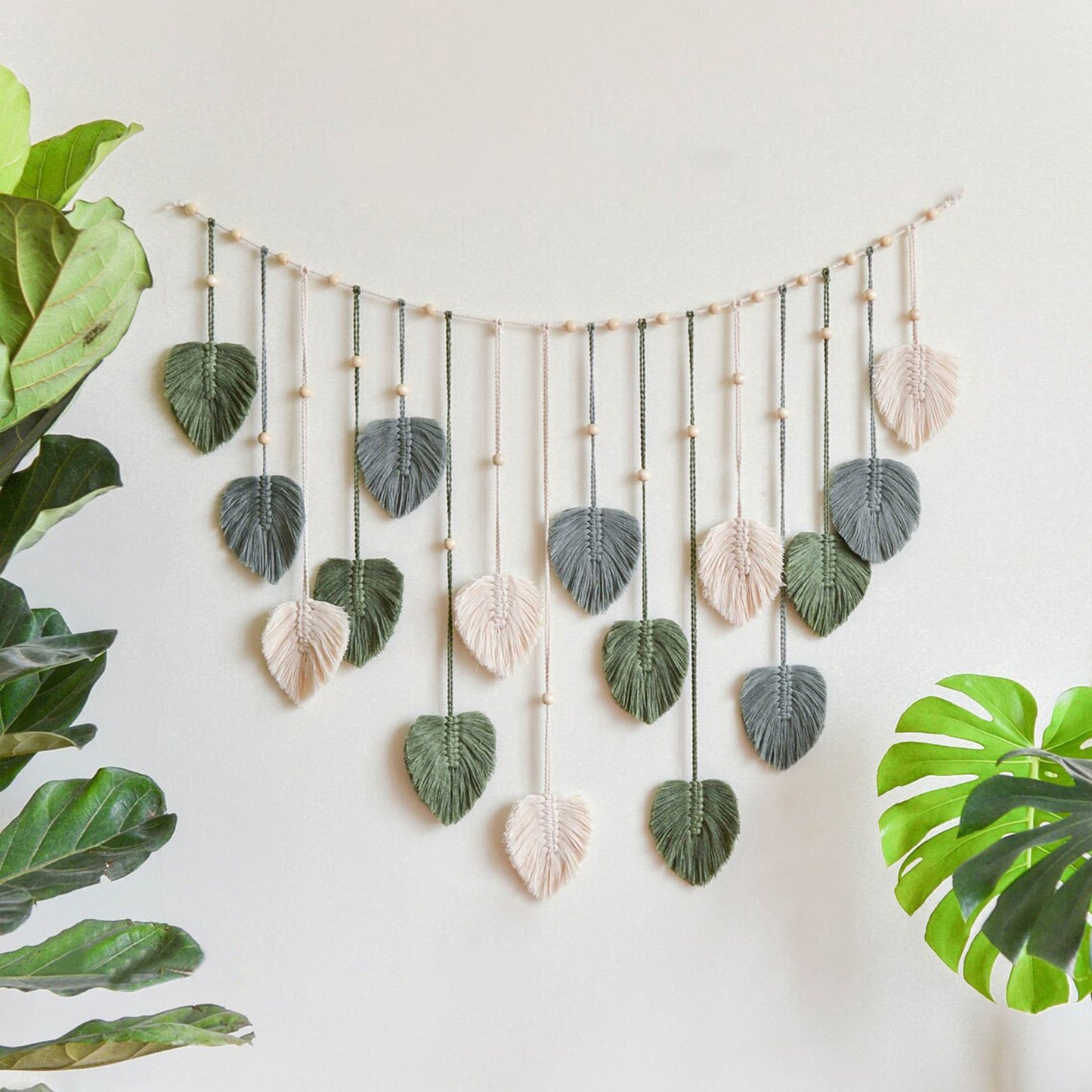 Handwoven Leaf Macrame Wall Hanging – Nature-Inspired Textile Art - StarMeez