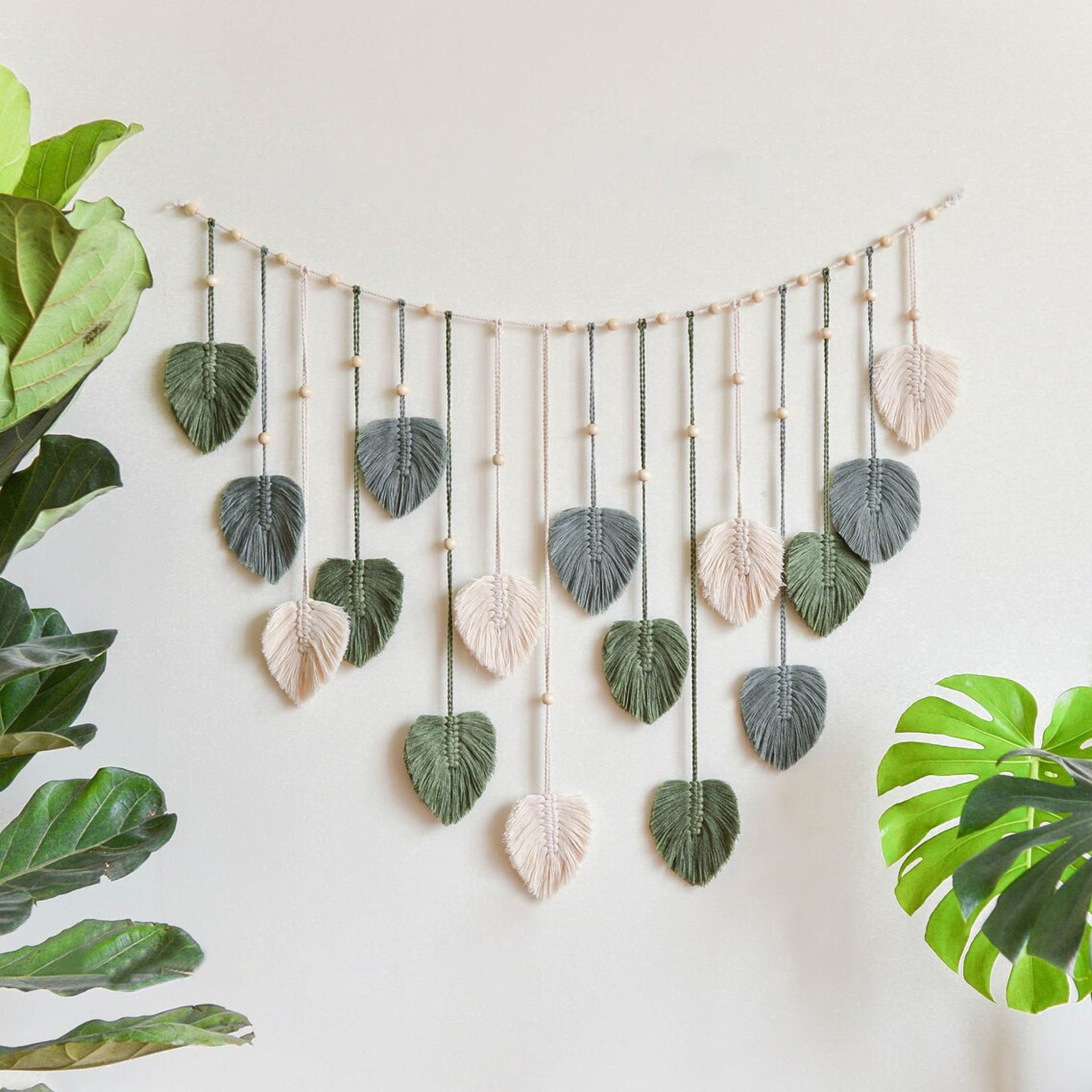 Handwoven Leaf Macrame Wall Hanging – Nature-Inspired Textile Art - StarMeez
