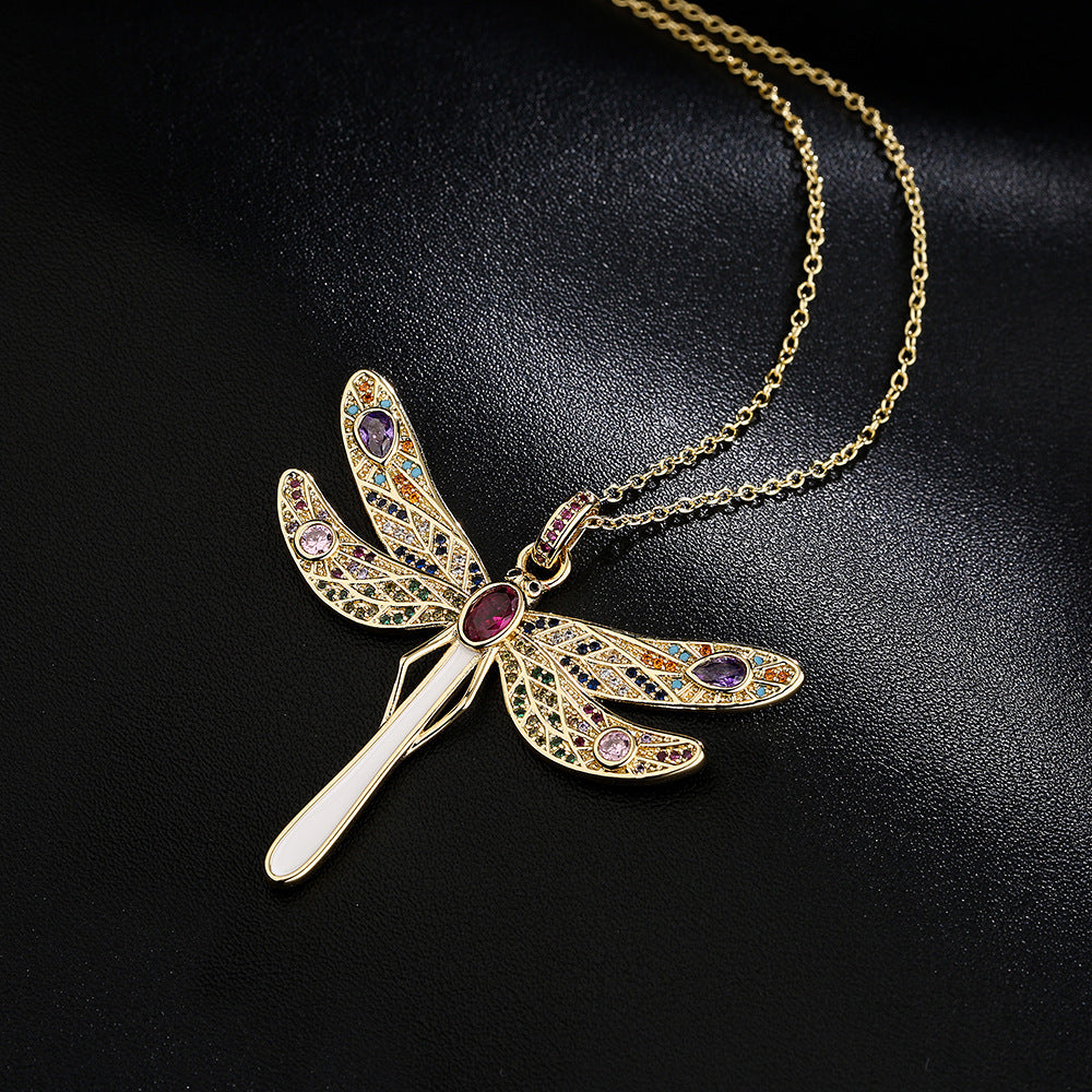 Enchanted Flight Dragonfly Pendant – Crystal Adorned & Timeless - StarMeez