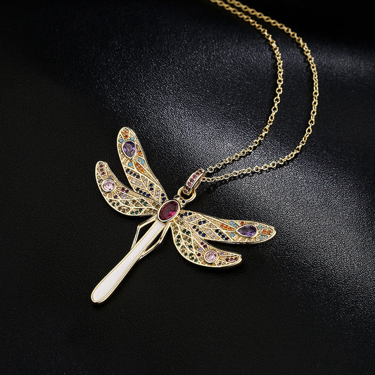 Enchanted Flight Dragonfly Pendant – Crystal Adorned & Timeless - StarMeez