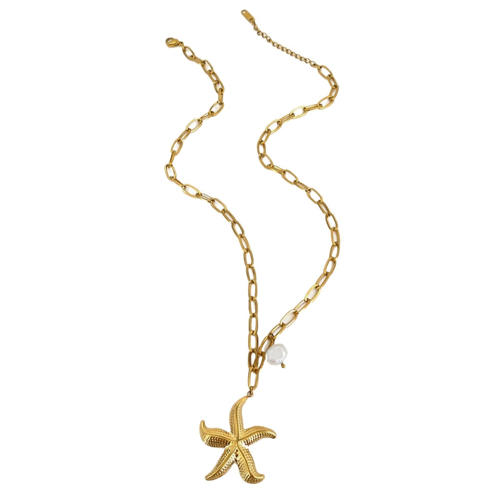 Starfish Necklace with Freshwater Pearl – Ocean-Inspired Elegance - StarMeez
