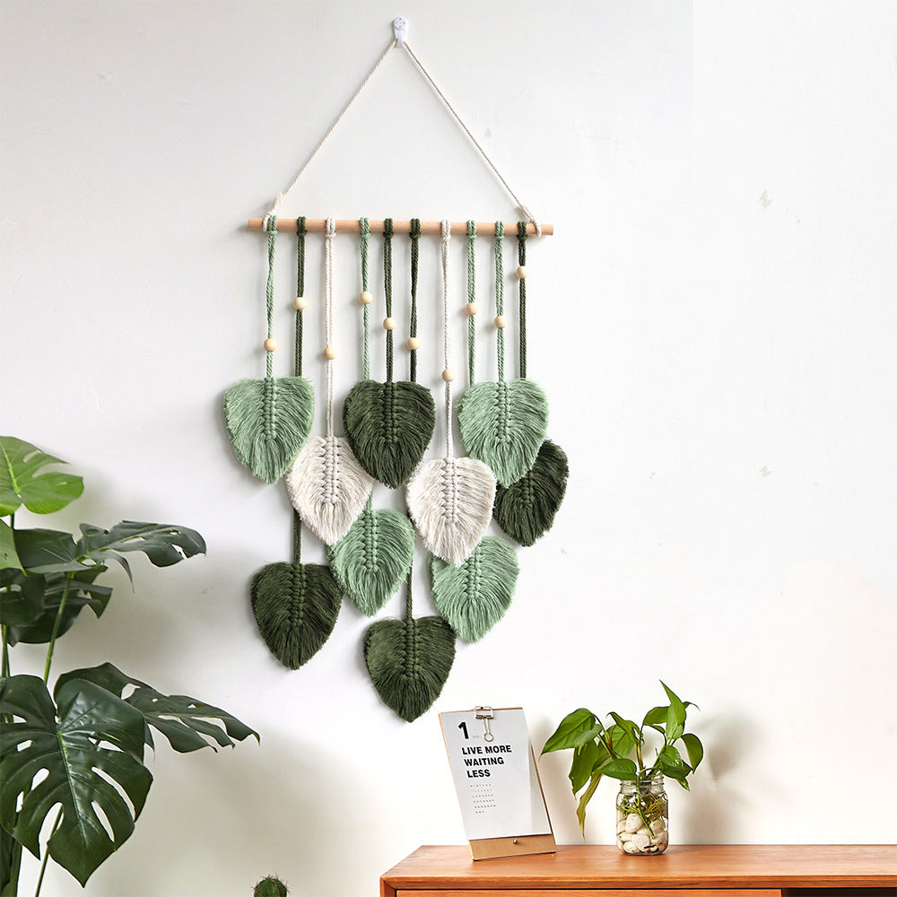 Handwoven Macrame Leaf Wall Hanging – Earthy & Textured Home Deco - StarMeez